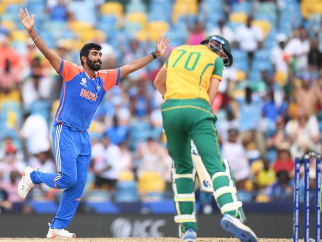 Jasprit Bumrah was vital at the death. Picture: Alex Davidson-ICC/ICC via Getty Images