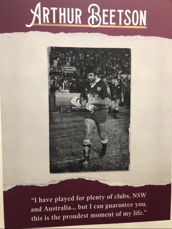 Artie Beetson ...The Maroons pin this up in their team room and in the sheds on game night.,