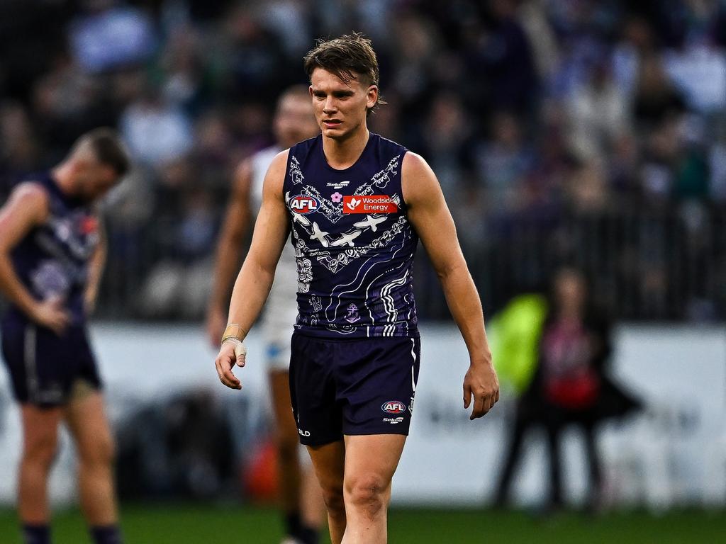 Caleb Serong is ineligible to win the Brownlow Medal. Picture: Daniel Carson/Getty