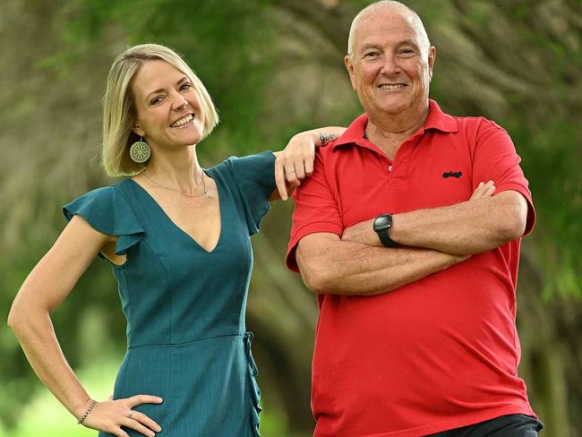 54/2024: Father and daughter Gary Kitto (67) and Leigh Kitto took part  in the Health of the Nation Health Club to kickstart their 2024 year to feel stronger and live longer, near their home in Brendale, Brisbane. pic: Lyndon Mechielsen/Courier Mail