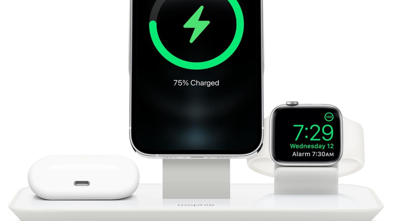 The Mophie 3-in-1 Stand is designed to recharge an iPhone, AirPods and Watch at once.