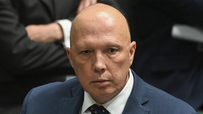 Opposition leader Peter Dutton during Question Time at Parliament House in Canberra. Picture: NCA NewsWire / Martin Ollman