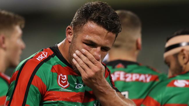 Sam Burgess laments South Sydney’s heartbreaking defeat.