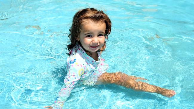 Olivia Tassone, 1, cools off at Dee Why rock pool. Photo: Annika Enderborg