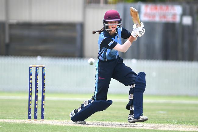 Valleys batter Charlie Knott faces up to the Gold Coast bowlers in their Katherine Raymont Shield game at Bill Pippen Oval, Robina. Picture: John Gass