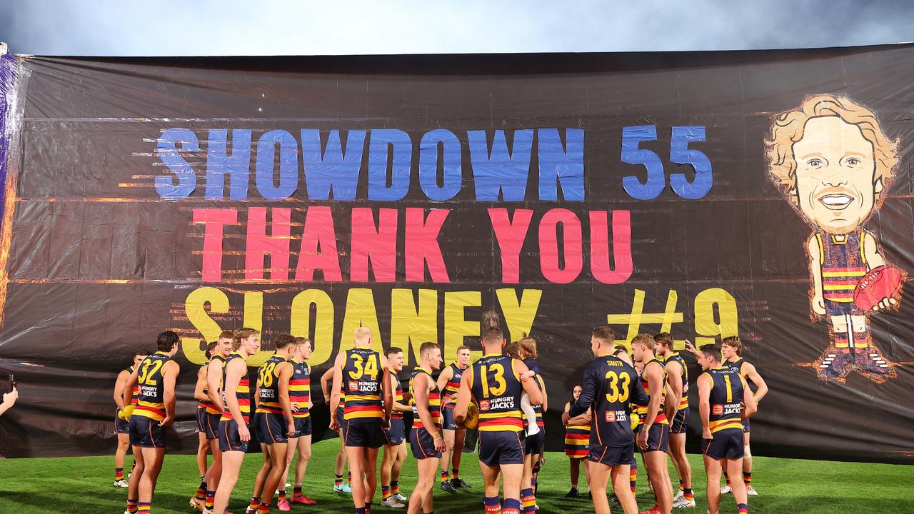 Sloane was front of mind for the Crows on Thursday night. (Photo by Sarah Reed/AFL Photos via Getty Images)