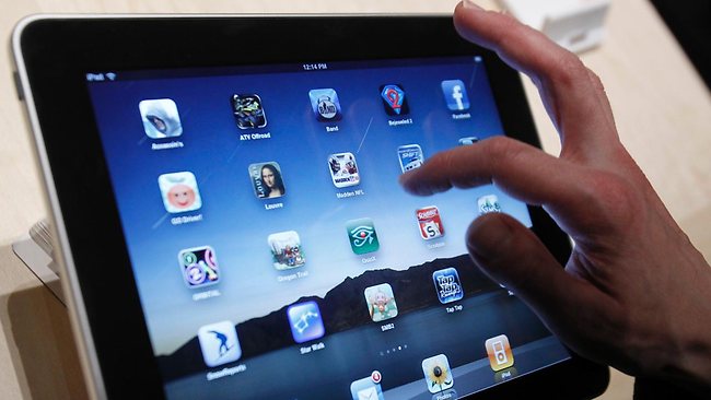 A user browses through the iPad's apps after it was unveiled by Apple chief executive Steve Jobs. Picture: AP