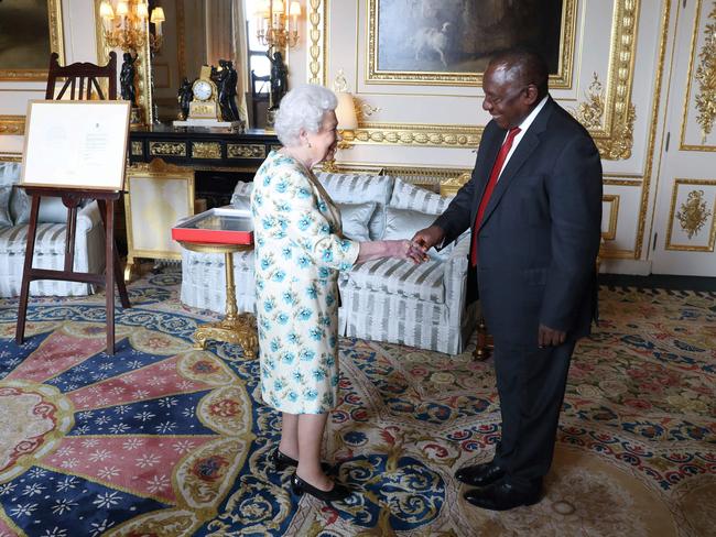 The Queen greets South Africa's President Cyril Ramaphosa during an audience at Windsor Castle, where the Christmas Day incident took place. Picture: AFP