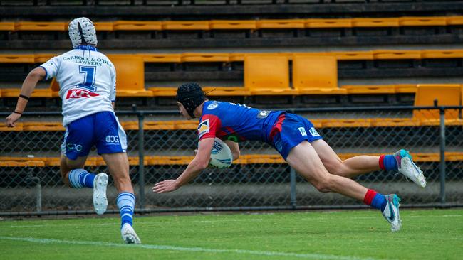 Connor Votano scores for the Knights. Picture: Thomas Lisson