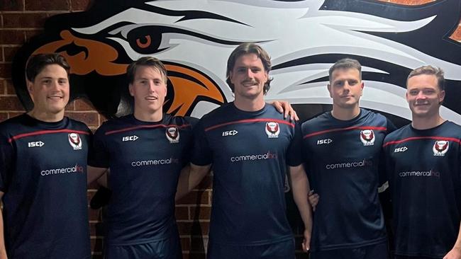 Jake Elliott (left) with Erina Eagles teammates Finn Douch, Oliver Clements, Toby Elliott and Zade Besley. Picture: supplied