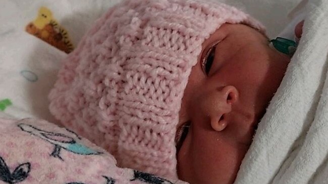 Raevyn Harper in hospital. Picture: GoFundMe