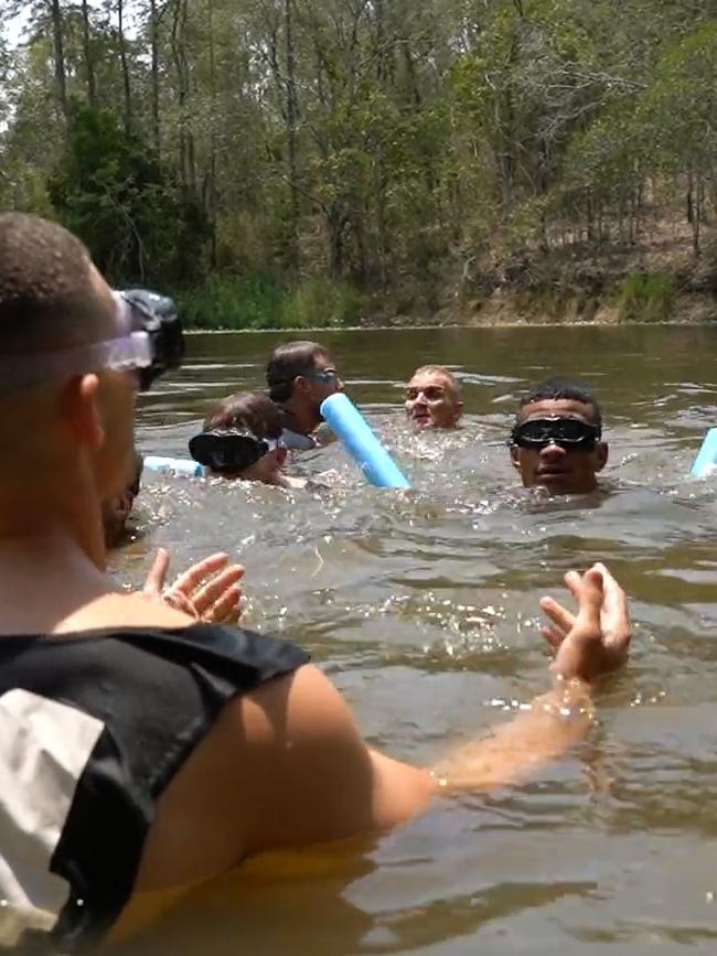 Panthers players at their brutal pre-season training camp. Picture: Penrith Panthers