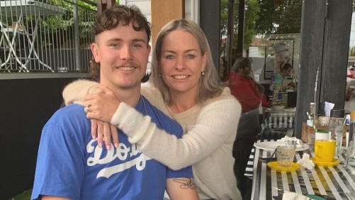 Liam Hampson (left) with his mum Lorna Morton (right) on Mother's Day