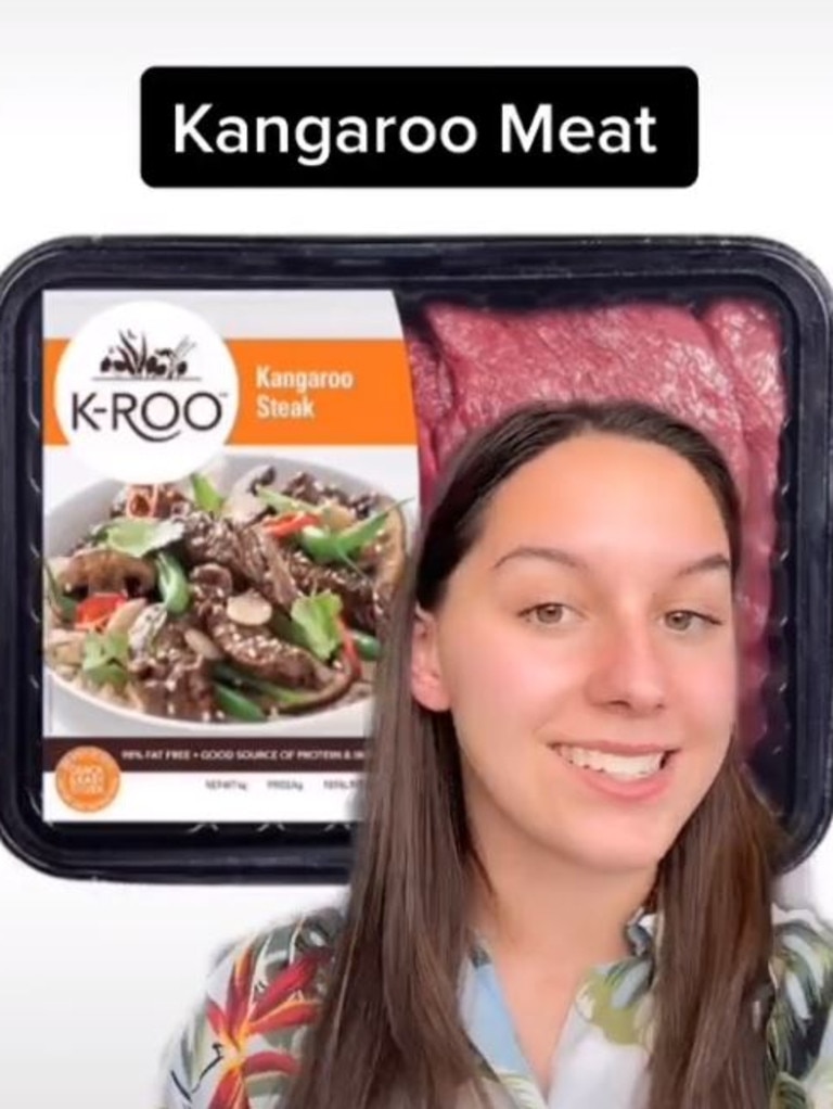 And is even a fan of Kangaroo meat, even though others think it’s weird. Picture: Supplied/TikTok