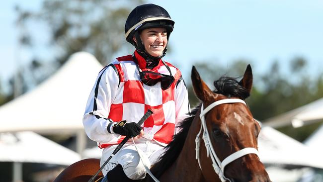 WYONG, AUSTRALIA - JANUARY 11: Alysha Collett riding Waterford win Race 8 Wyong Leagues Group $500,000 The Lakes during Sydney Racing: Wyong 150th Anniversary And The Lakes Race Day at Wyong Racecourse on January 11, 2025 in Wyong, Australia. (Photo by Jeremy Ng/Getty Images)