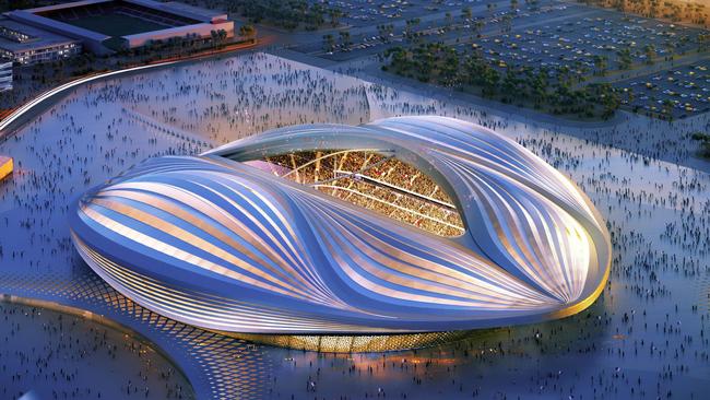 An artist impression of the stadium to be built in Al-Wakrah for the Qatar's 2022 World Cup. Picture: AFP