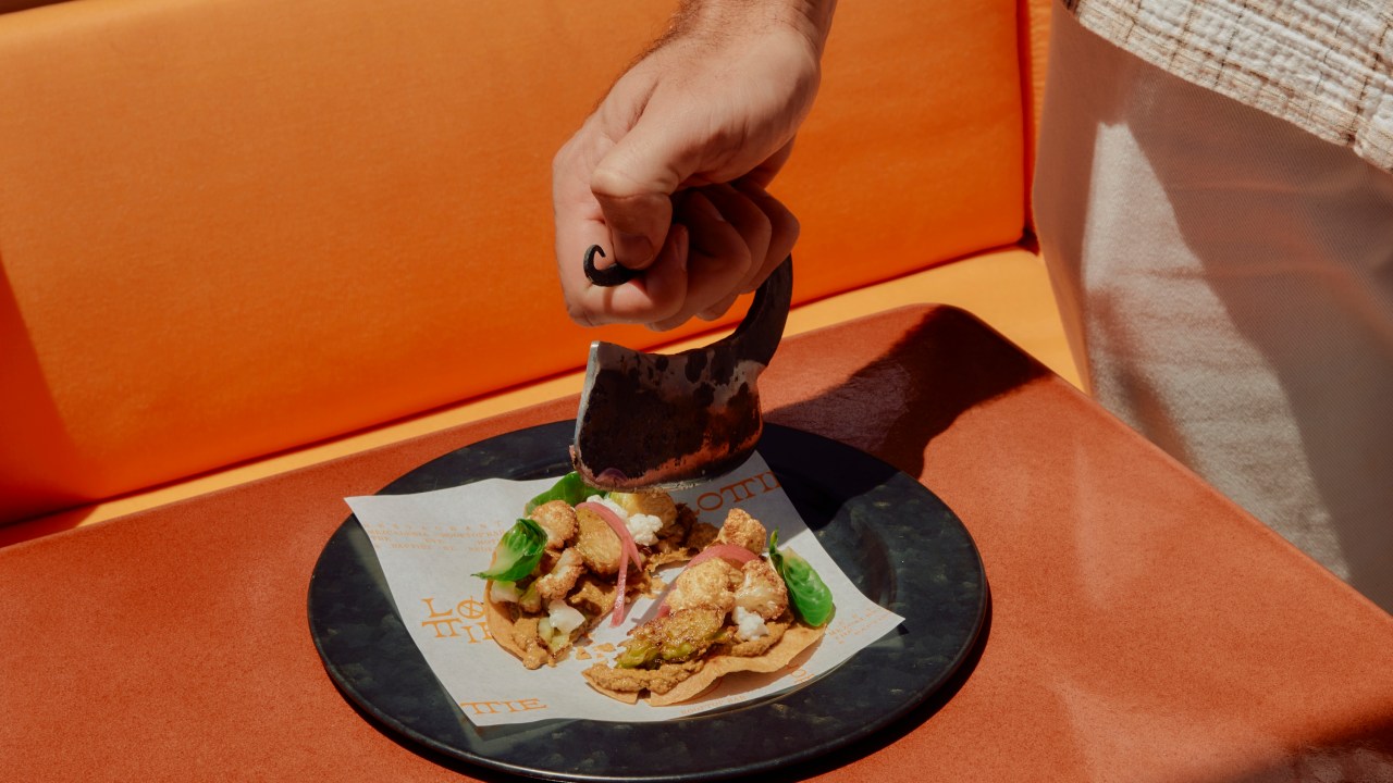 Tostada at Lottie, The Eve's rooftop Mexican restaurant.