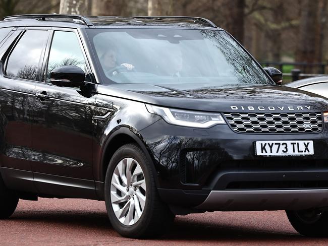 A car carrying Prince Harry is driven to Clarence House in London for a meeting with King Charles. Picture: AFP