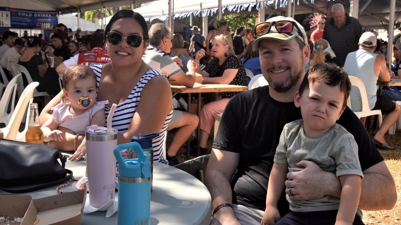 Alex, Cara, Nate, and Ellie Gardner were among thousands of Territorians enjoying the 2023 Greek GleNTi on the Darwin Esplanade. June 10, 2023. Picture: Sierra Haigh