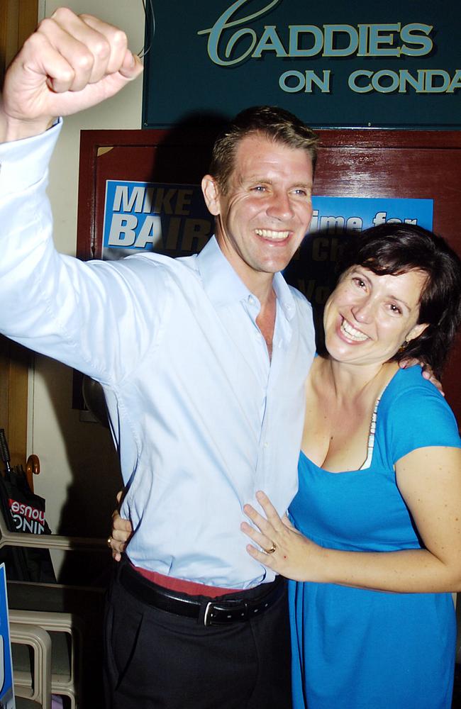 Election Party Mike Baird with wife Kerryn at Warringah Golf Club after one of his election wins in 2007