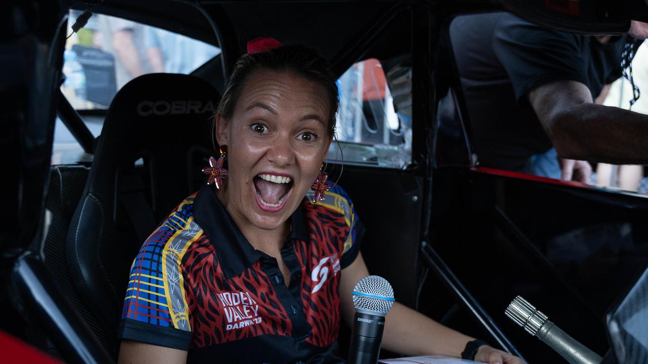 Amy Hetherington at the Driver and Rider signing at Darwin Waterfront for betr Darwin triple crown 2023 Picture: Pema Tamang Pakhrin