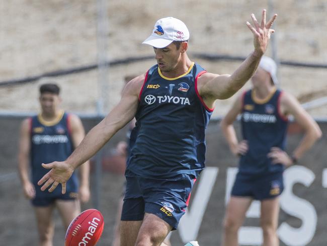 Adelaide’s Taylor Walker at training this week. Picture: Simon Cross