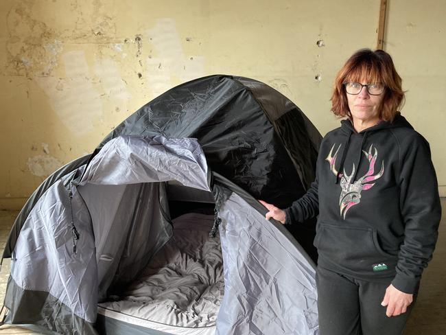 Mount Gambier Aussie Disposals manager Tanya Knight said people were sleeping in pop up tents amid the growing housing crisis. Picture: Arj Ganesan