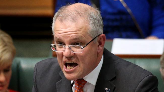 Treasurer Scott Morrison responds during Question Time in House of Representatives, Federal Parliament, Canberra.