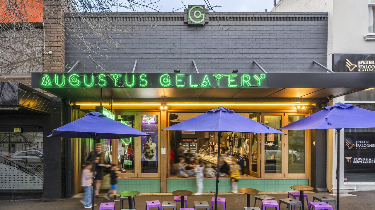 The retail property at 41 Gheringhap St and 9 Downes Lane, Geelong, is listed for sale. It is leased to Augustus Gelatery and Felix Restaurant.