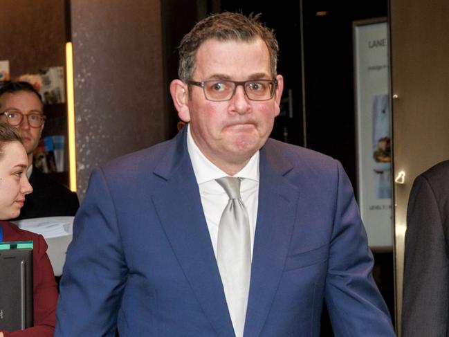 MELBOURNE, AUSTRALIA - NewsWire Photos - AUGUST 30, 2023: Premier Daniel Andrews leaves the Novotel Melbourne after appearing at The Royal Commission into Defence and Veteran Suicide.Picture: NCA NewsWire / David Geraghty