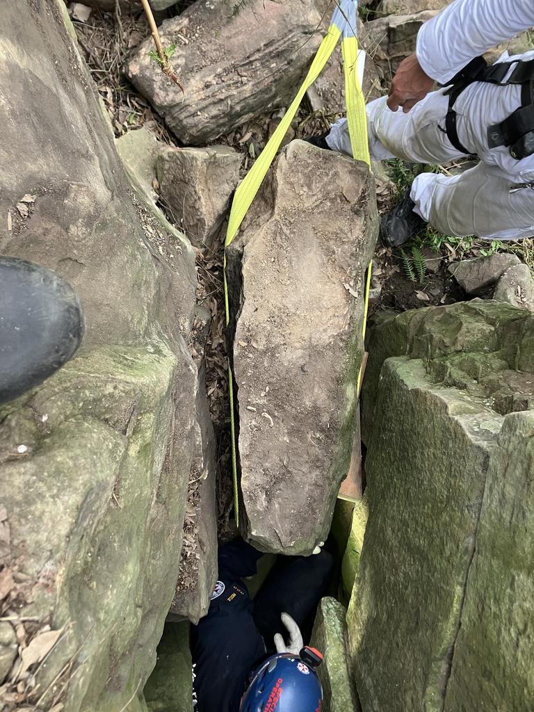 A 500kg boulder was moved out of the way. Picture: NSW Ambulance / Facebook