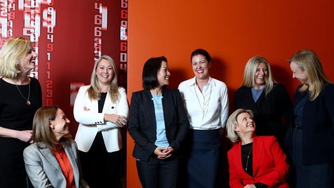 From left, Marissa Rossi, Jacqui Byrnes (seated), Simone Hayes, Shona Ng, Annette Spencer, Anne Anderson (seated), Caroline Gurney and Susan Payne. Picture: Hollie Adams