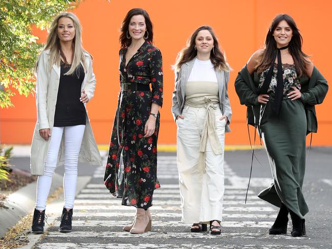 Madeleine West, Annie Maynard, CeCe Peters and Olympia Valance lead the cast in Playing For Keeps on Ten. Picture: Alex Coppel.