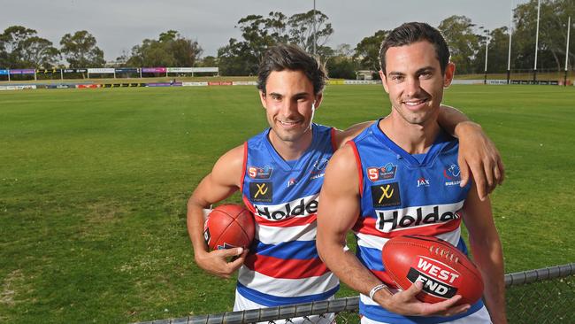 Daniel Menzel (right) will play with his brother Troy at Central Districts. Pictured at Elizabeth Oval. Picture: Tom Huntley