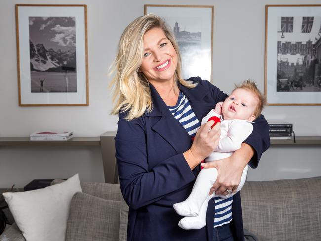 Rebecca Maddern is enjoying being a new mum to daughter Ruby Mae. Picture: Sarah Matray