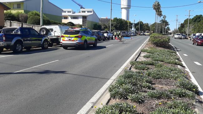 Emergency crews at the scene of a multi-vehicle crash at Caboolture, on Tuesday April 21. Picture: Erin Smith