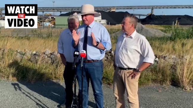 Deputy PM Joyce speaking in Gladstone about coal