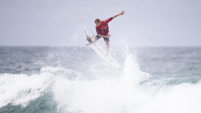 An incredible aerial show at the City of Newcastle Pro helped Joel Vaughan qualify for the Challenger Series. Photo: Darren Anderson