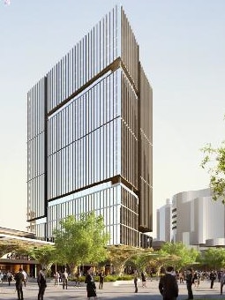 Artist impression of Walker Corp’s proposed 27 storey tower on Festival Plaza.