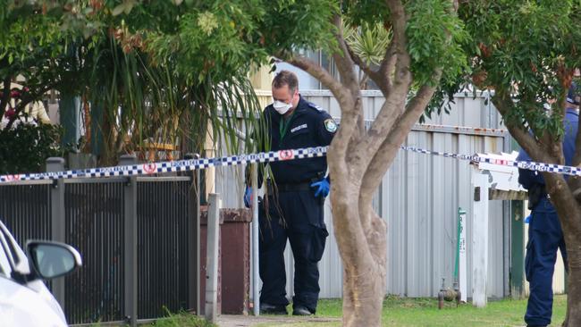 Forensic police are on the scene of the murder of Stacey Klimovitch. Picture: Emily Burley.