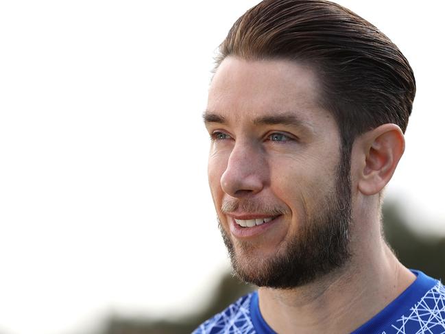 PERTH, AUSTRALIA - SEPTEMBER 17: Brad Jones of the Glory addresses the media during a Perth Glory A-League training session at Scotch College Playing Grounds on September 17, 2021 in Perth, Australia. (Photo by Paul Kane/Getty Images)