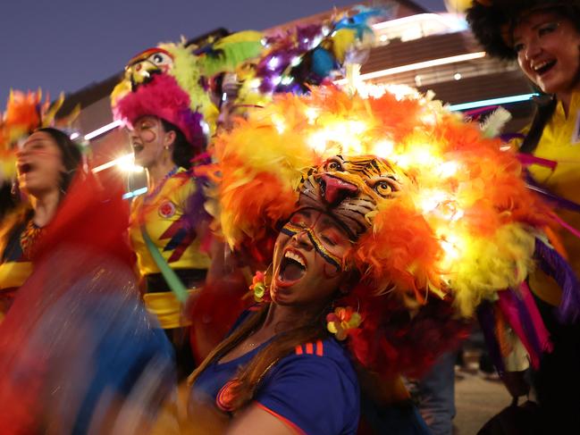 Football crazy Colombia fans set Sydney alight for their nations game versus Germany in the Womens World Cup group stages. Picture: Franck Fife/AFP