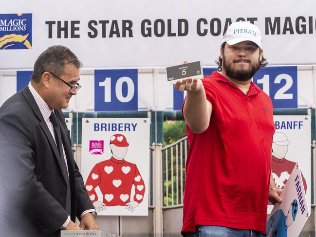 Justin Fung draws barrier 5 for Farnan at the Magic Millions Barrier Draw at Surfers Paradise - Gold Coast. 07 January 2020 Picture credit: Darren Tindale - The Image is Everything