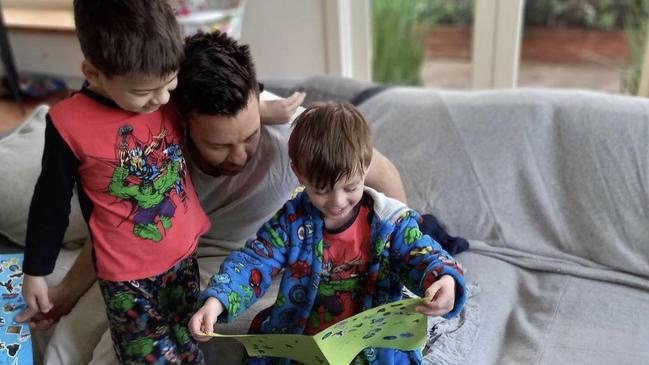 Jimmy Bartel's Father's Day photo of him with his two boys.