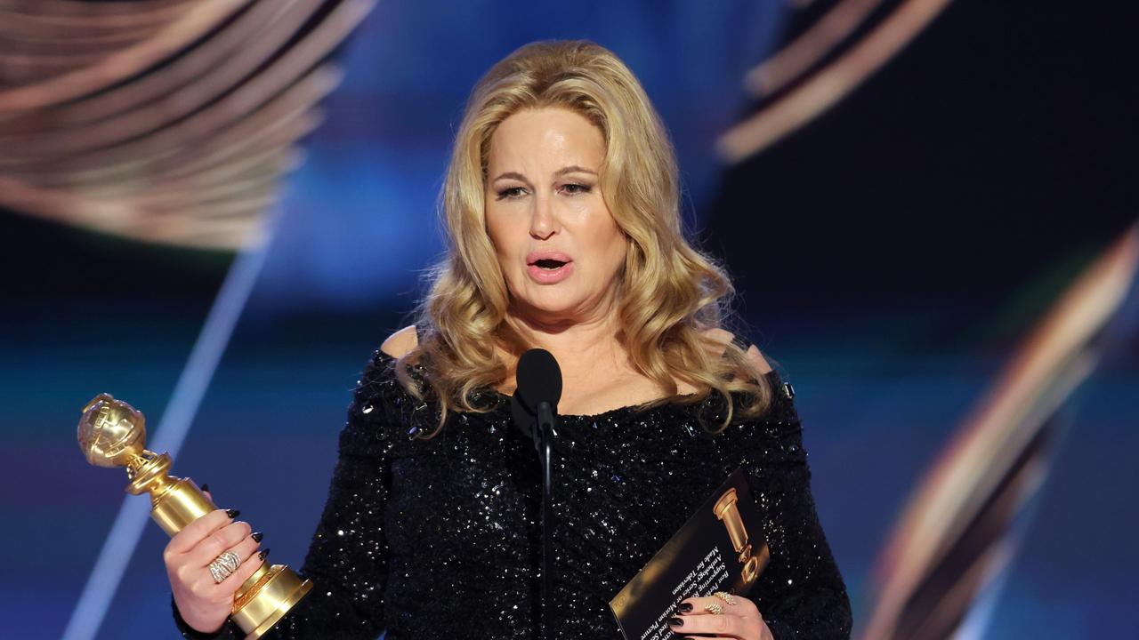 Her “second chance”: Coolidge accepts her Golden Globe earlier this month. Picture: Rich Polk/NBC via Getty