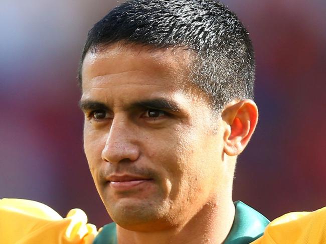 PORTO ALEGRE, BRAZIL - JUNE 18:  Tim Cahill of Australia acknowledges the fans after being defeated by the Netherlands 3-2 during the 2014 FIFA World Cup Brazil Group B match between Australia and Netherlands at Estadio Beira-Rio on June 18, 2014 in Porto Alegre, Brazil.  (Photo by Jeff Gross/Getty Images)