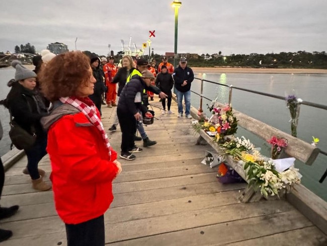 A moving dawn vigil in memory of Andres Pancha at Frankston Pier. Picture: Facebook/Jodie Belyea MP