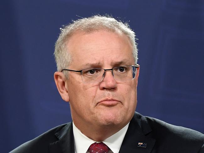 SYDNEY, AUSTRALIA - NCA NewsWire Photos SEPTEMBER, 18, 2020: PrIme Minister Scott Morrison speaks to media in Sydney. Picture: NCA NewsWire/Joel Carrett