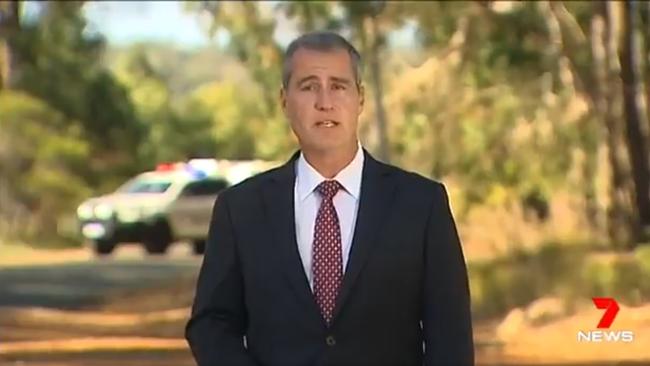 Seven news reporter Robert Ovadia pictured reporting on site in Margaret River following the family tragedy. Picture: Seven News