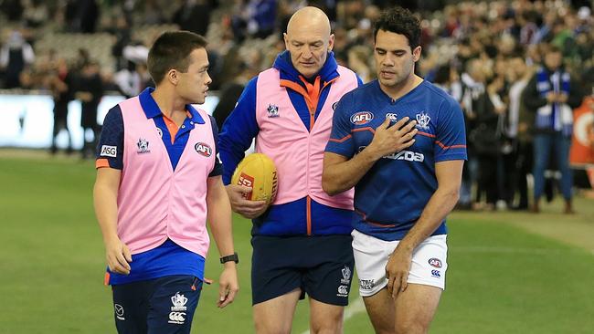 There was late drama at Etihad when Daniel Wells left the field during the warm-up. Picture: Wayne Ludbey